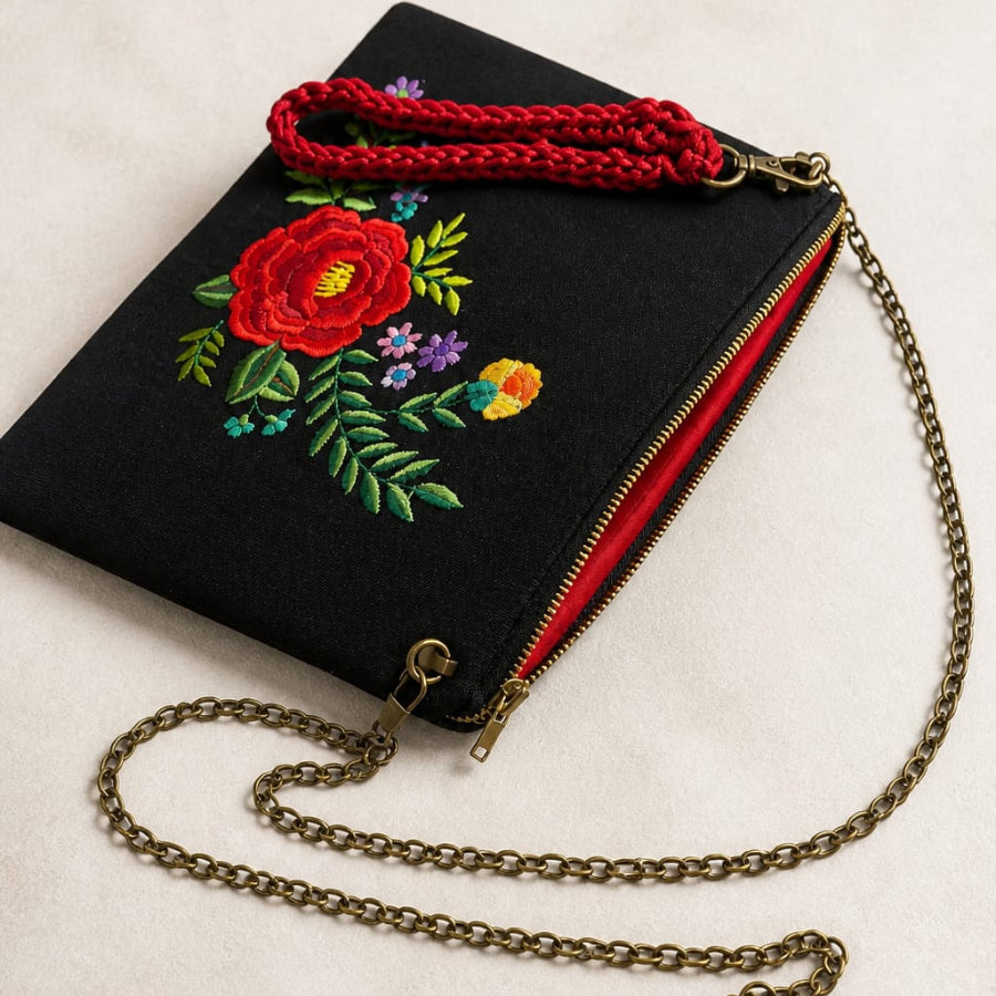 Bolso artesanía bordado manila