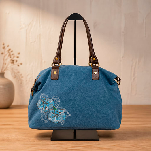 Bolso Weekender - Bordado - "Orquideas Mandala"