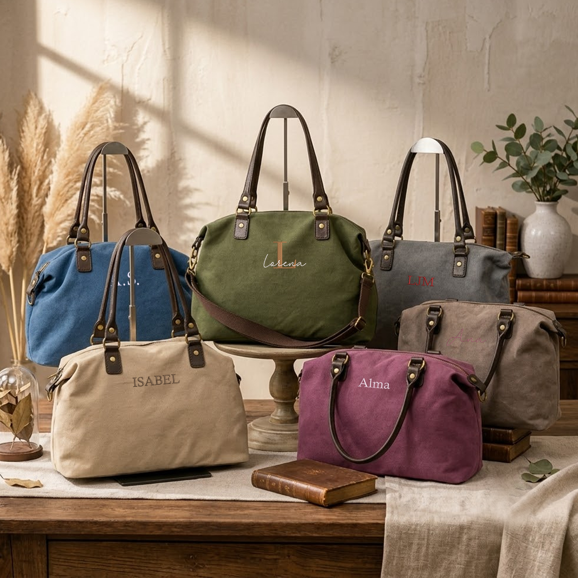 Bolso Weekender - Iniciales bordadas.