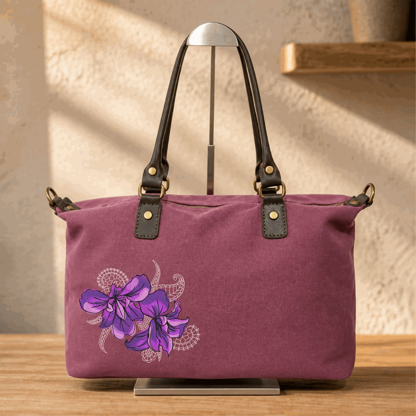Bolso Weekender - Bordado - "Iris Mandala"