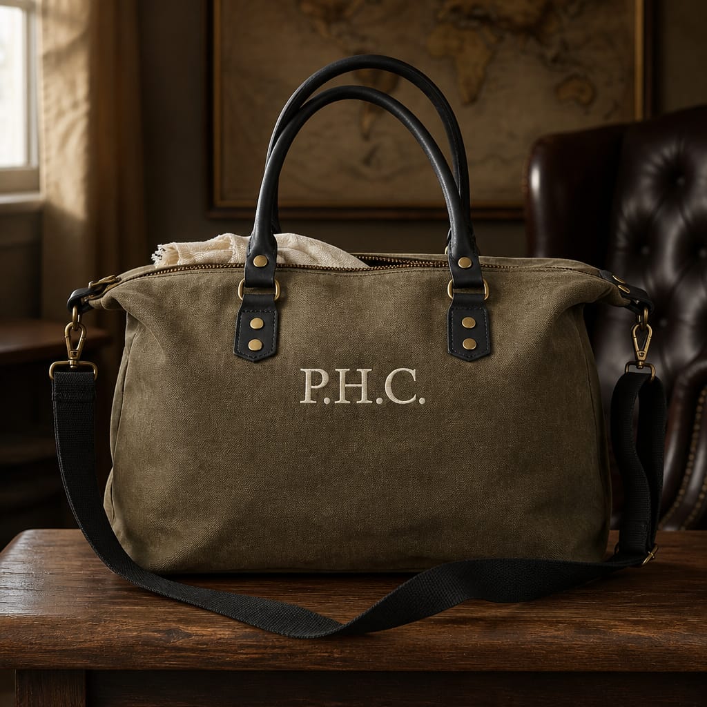 Bolso Weekender - Iniciales bordadas.