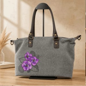 Bolso Weekender - Bordado Violetas